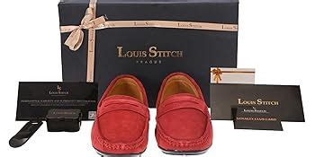 Buy LOUIS STITCH Men's Ferrari Red Suede Leather Loafer Slip ons Penny ...