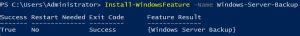 Image result for Windows Server Backup Feature Install PowerShell
