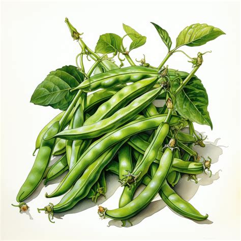 Watercolor Green bean clipart Illustration Generative Ai | Premium AI ...