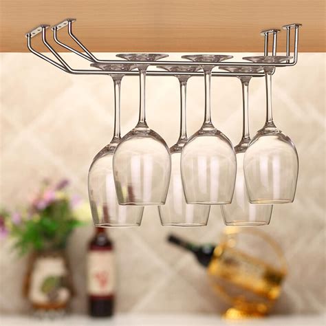 Buy SmartSlide Under Cabinet Wine Glass Holder/Bar Glass Hanging Holder ...