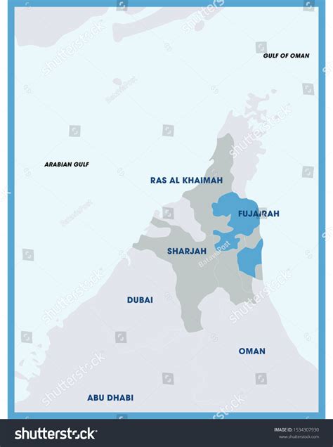 Dubai 2nd December 2018 Map Fujairah Stock Vector (Royalty Free) 1534307930 | Shutterstock