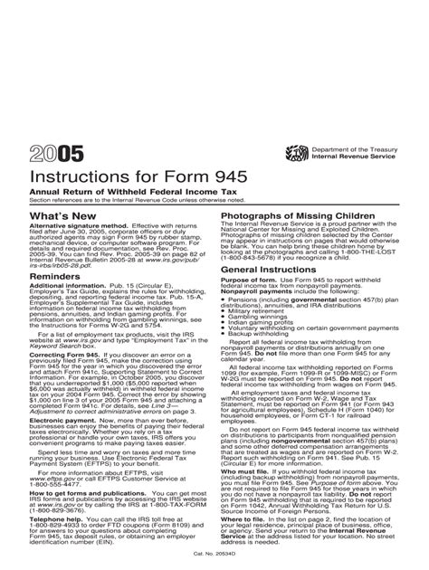 Image result for Form 945