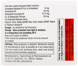 Telmistrum Mt Am50 Tablet 10 - Uses, Side Effects, Dosage, Price | Truemeds