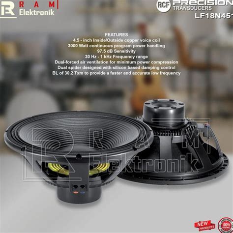 Jual EF Speaker RCF LF18N451 Komponen 18 Inch Original Made In Italy ...