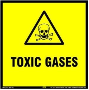 Mr. SAFE Toxic Gases In PVC Sticker (8 Inch X 8 Inch) Emergency Sign ...