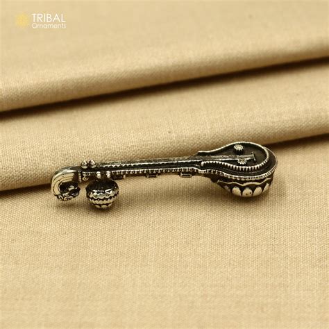 15 gm 925 sterling silver Saraswati Veena, Silver musical instrument V