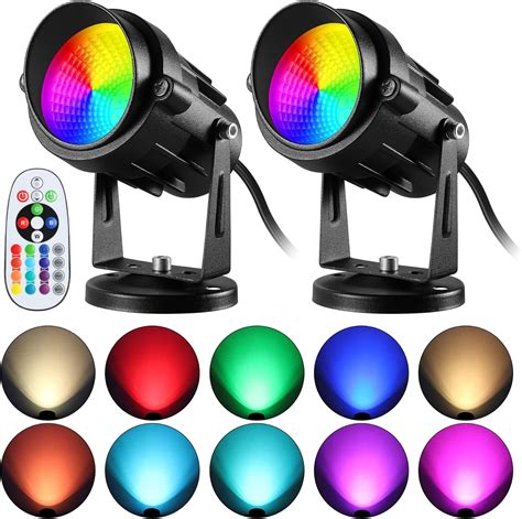Junview Christmas 10W RGBW Led Uplighting Indoor Spot Lights Indoor ...