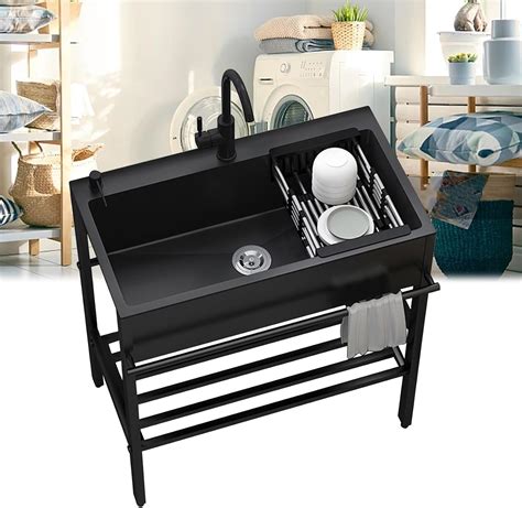 Fdzylyg Utility Sink with Cabinet, Freestanding Stainless India | Ubuy
