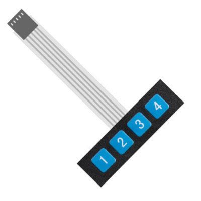 1x4 Matrix - Membrane Type Keypad - 4 Keys | roboverse.in