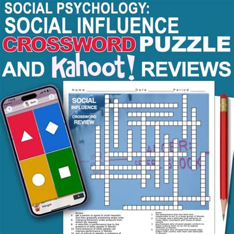 Social Psychology: Social Influence Crossword Puzzle Review + Kahoot ...