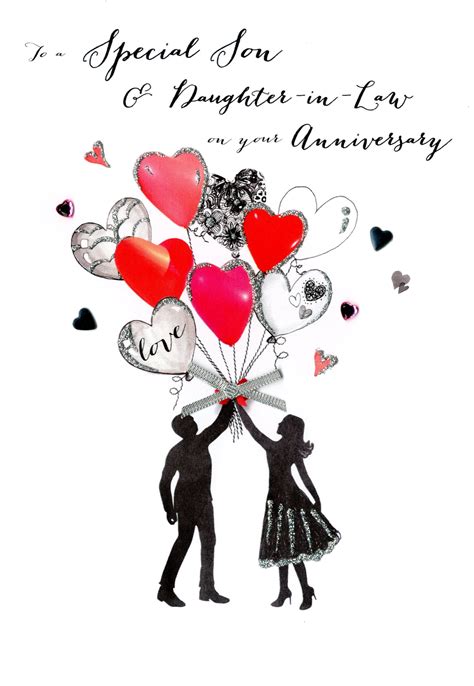 Son And Daughter In Law Anniversary Card` - Card Template