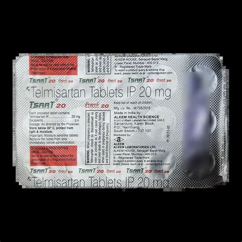 TSART 20 TABLET 15'S Price, Uses, Side Effects & Substitutes | Medkart