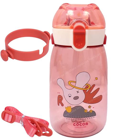 Toyshine Cocoa Tritan Kids Water Bottle with Straw - Spill Proof Straw ...