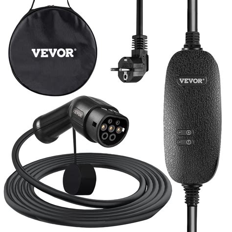 VEVOR Portable EV Charger, Type 2 10A, Electric Vehicle Charger 6 Metre Charging Cable with UK 3 ...