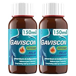 Buy Gaviscon Peppermint Liquid Relief - 150 ml (Pack of 2) Online at ...