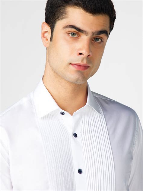 Blake White Colour Tuxedo Shirt For Men – Prime Porter