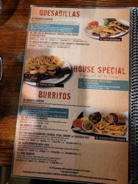 Menu at Valle Grande Mexican Grill restaurant, Valley Grande, AL-22