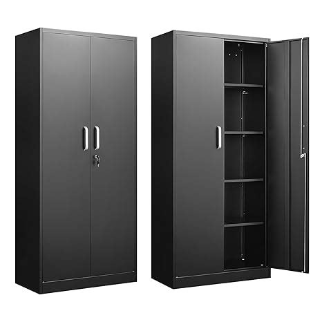 Approgreent Steel Storage Cabinet with 5 Adjustable Shelves, Garage ...