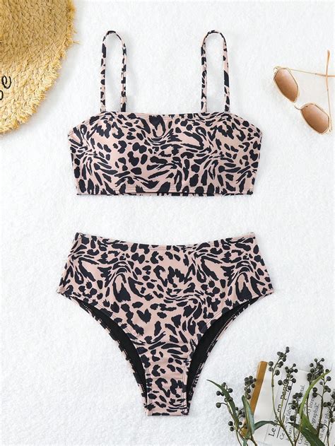 Women's Leopard Print Swimwear Set Carnival | SHEIN USA
