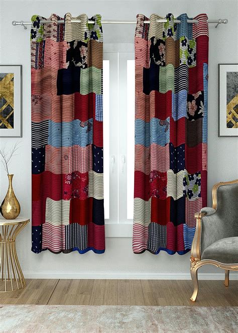 Get Multi Patch Work Detail Window Curtains - 5 Ft at ₹ 2400 | LBB Shop