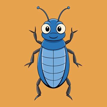 A cartoon drawing of a blue bug with a big nose | Premium AI-generated ...