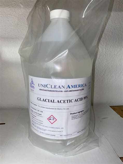Glacial Acetic Acid- High purity Acetic Acid 99.9% - Made in USA - size ...