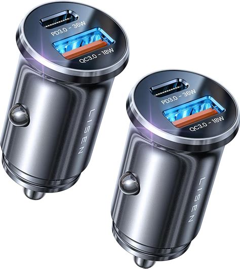 2-Pack USB C Car Charger Fast Charge, 48W Car Cigarette Lighter USB ...