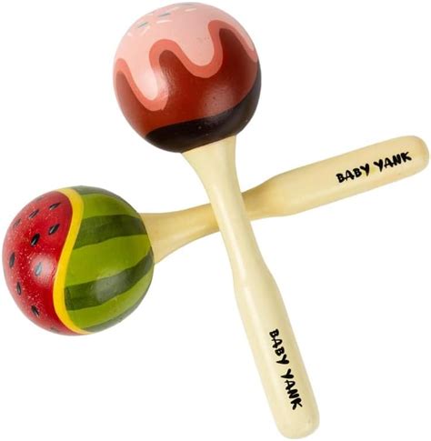 Baby Yank Wooden Fruit Maracas Handy Rattle Shaker Toys to Develops ...