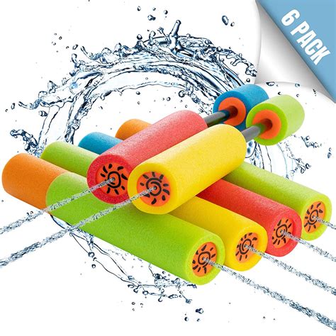 Buy Toy To Enjoy Water Blaster Guns Pack of 6 – Foam Noodle Squirt ...