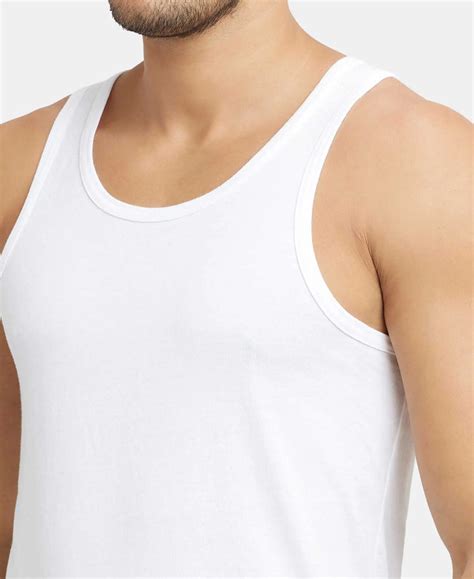 Buy Super Combed Cotton Round Neck Sleeveless Vest - White 8820 ...