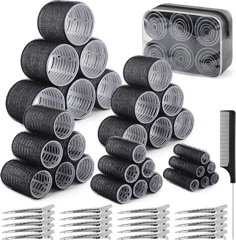 BELICOO 60 PCS Hair Rollers with Clips, 5 Sizes(60/48/36/25/15mm ...