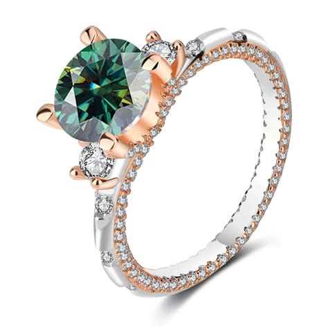 2 Carat Moissanite Rings for Women D-Color Clarity 18K Moissanite ...