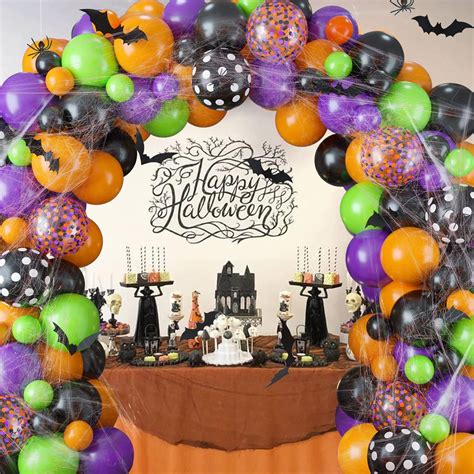 Amazon.com: Halloween Balloon Arch Garland Kit, 123 Pack Black Orange ...
