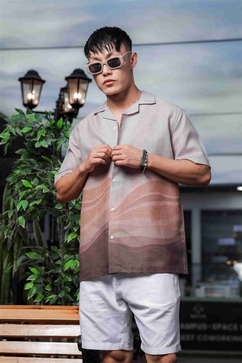 Brown Ombre Cuban Collar Relaxed Fit Resort Shirt – House of Koala