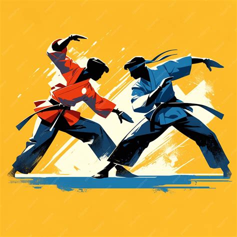 Korean Taekwondo patterns with martial arts movements | Premium AI ...