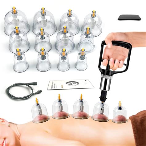 Mua Cupping Therapy Set w/ 12 Massage Cups for Back Pain Relief Physical Therapy with Hand Pump ...