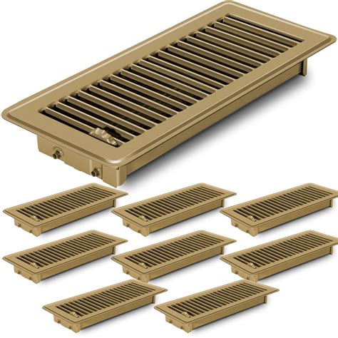 8 PCS Floor Register 4x12 Inch Heavy Duty Floor Vents, Metal Heat Air ...