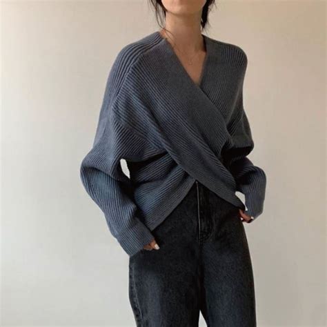 Wrap sweater / Sweaters for women / Knit top / Wrap top / | Etsy