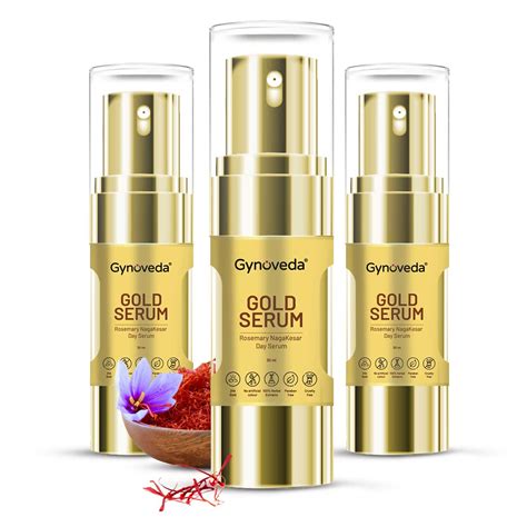 Gynoveda 24K Gold Face Serum For Skin Brightening With Kesar & Rosemary ...