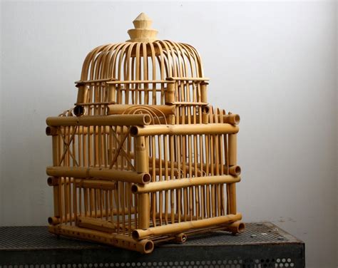 Wooden Bamboo Rattan Bird Cage | Bird cage decor, Bird cage, Vintage ...