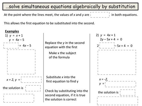 Solve Algebraically the Simultaneous Equations 的图像结果