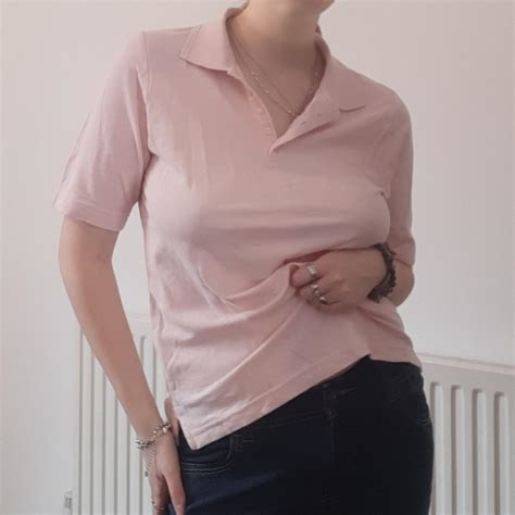 super cute baby pink polo shirt 🍒🌷 comfy and... - Depop