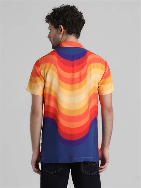 URBAN RACERS by JACK&JONES ORANGE COLOURBLOCKED SHIRT