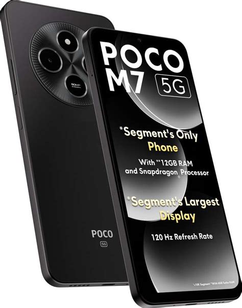 Poco M7 5G 6GB 128GB Satin Black – Indiastok