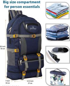 geems travelling bag Rucksack - 75 L navy blue - Price in India ...