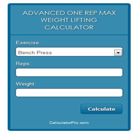 Online Advanced One Rep Max Weight Lifting Calculator - App on Amazon ...