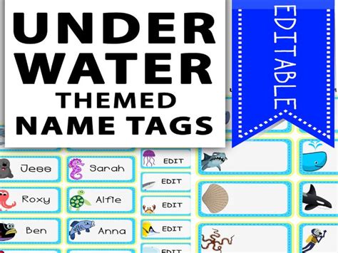 Under The Sea Themed Name Tags | Teaching Resources