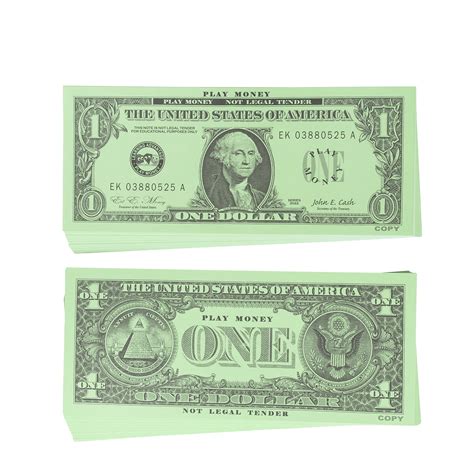 Buy LEARNING ADVANTAGE One Dollar Play Bills - 100 $1 Paper Bills ...