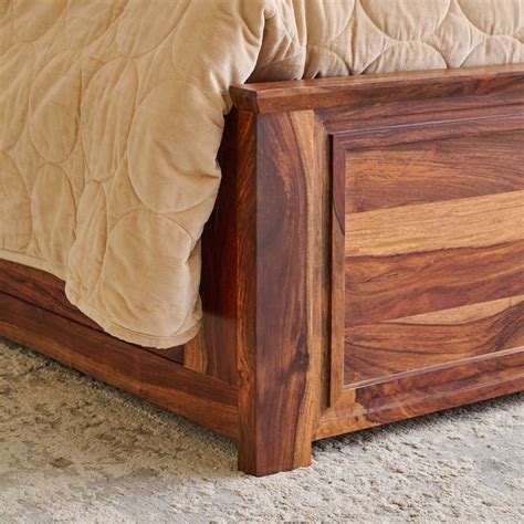 Buy Adana Grand Yuga Sheesham Wood Queen Bed with Hydraulic Storage ...