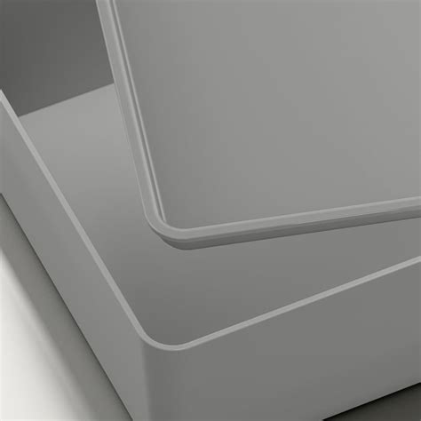 KUGGIS box with lid, light grey, 18x26x8 cm (7x10 ¼x3 ¼") - IKEA